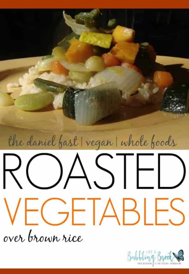 Healthy Roasted Vegetables Over Brown Rice