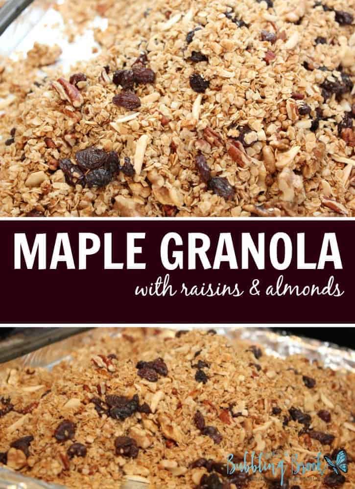 Easy Maple Granola Recipe With Raisins & Almonds