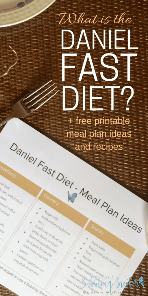What is the Daniel Fast Diet? You can read more about this amazing fast here, and also download a free printable meal plan ideas sheet. Links to recipes are included, too!