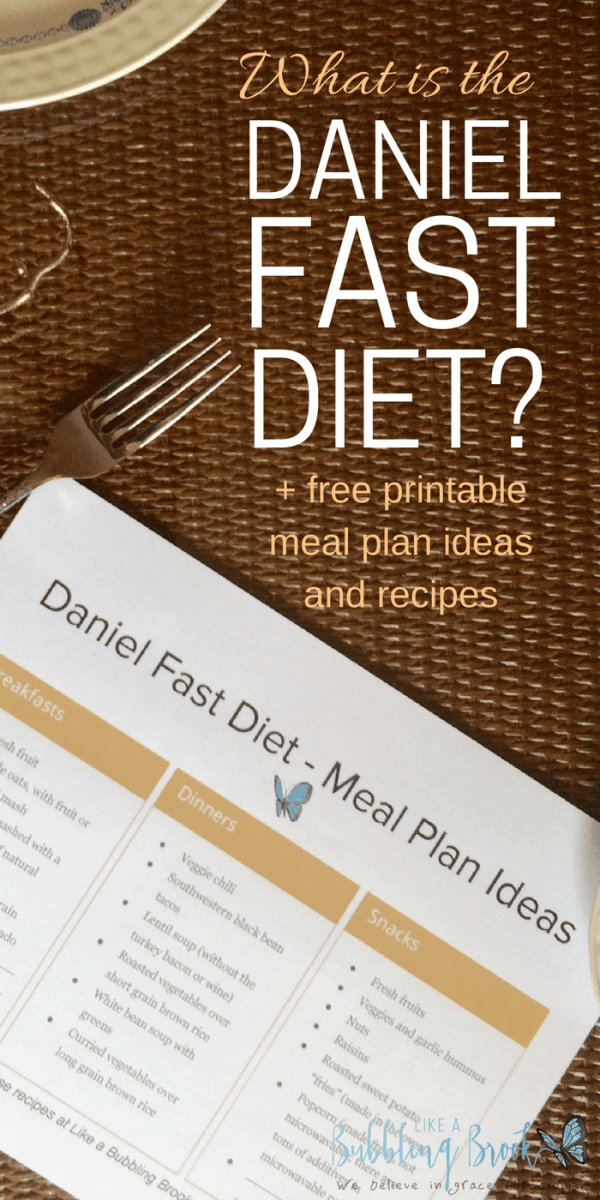 Printable Daniel Fast Meal Plan Customize And Print