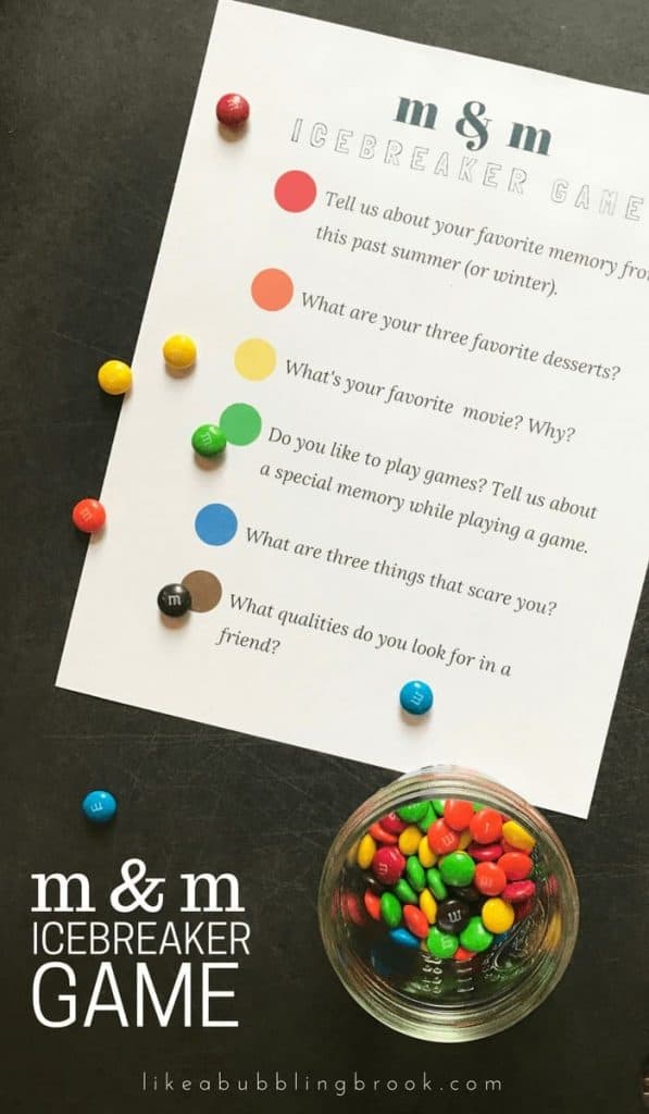 Looking for a get to know you game for your small group? Try this M&M game as your next icebreaker and grab my free printable to make it easy.