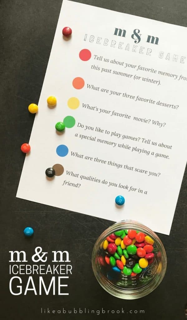 M&M Game Printable Get To Know You Games Icebreaker