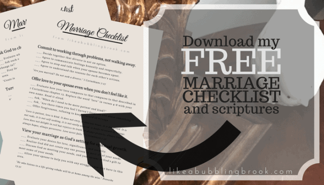 Marriage Bible Study Checklist - Checklist and Printable PDF with Bible verses