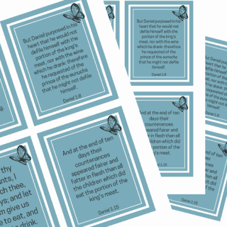 Daniel Fast Scripture Cards - Set of 16 Printable Cards - Bubbling Brook