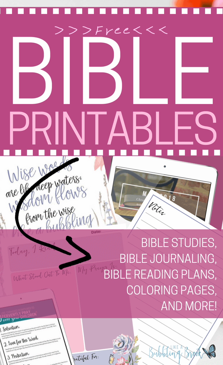 If you’re looking for Bible printables for your personal study time, bible study group, Sunday School class, youth group, or women's gathering, you’ll find this list of [mostly] free Bible printables to be just what you're looking for. These Bible reading plans, journaling pages, coloring pages, Scripture cards, and more will keep you motivated and actively growing in God’s Word! Let me know if you find something else useful to add to the list. I hope it's a blessing to you!