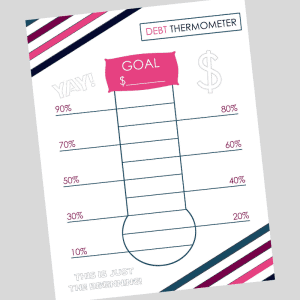 debt payoff printables - the debt thermometer works great for the Dave Ramsey baby steps!