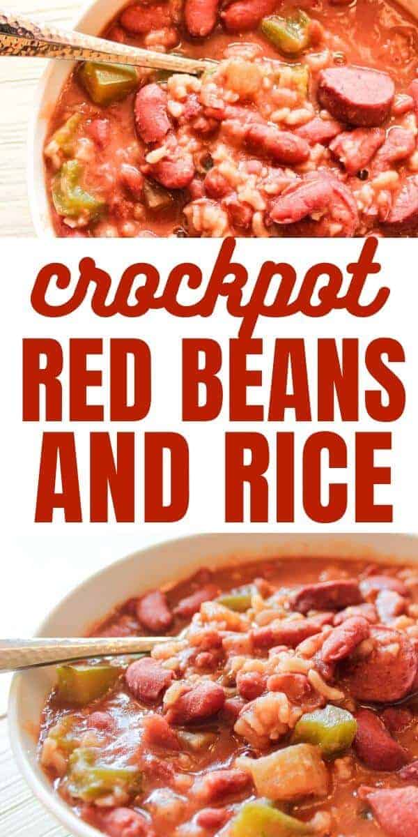 Crock Pot Red Beans and Rice Recipe - Pin for Pinterest