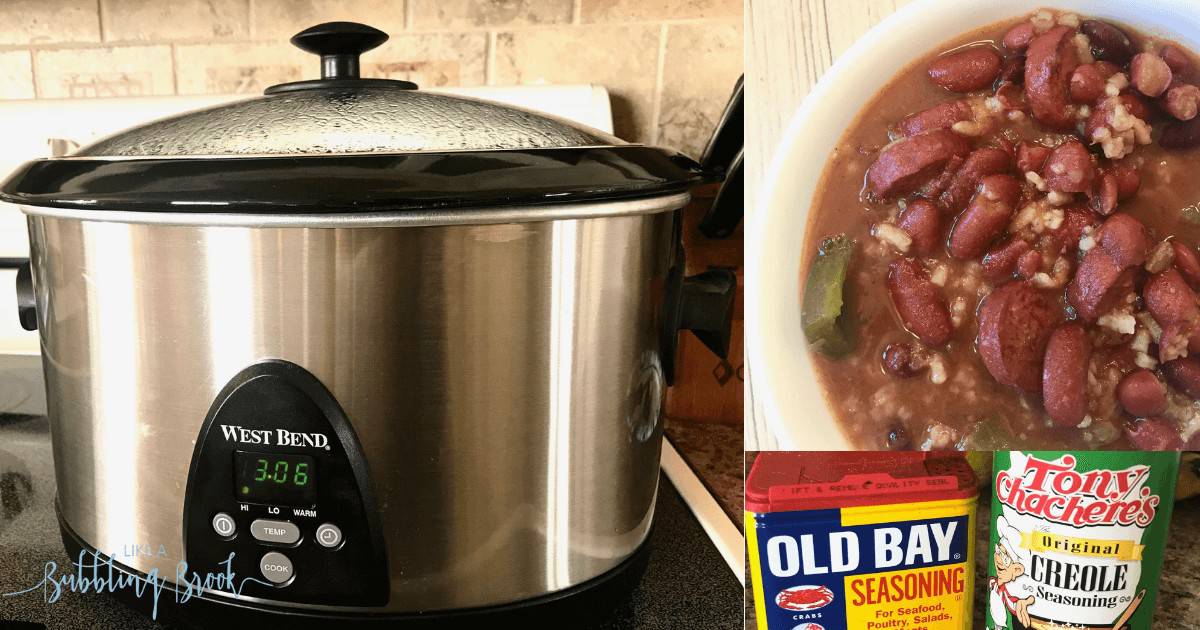 Crock Pot Red Beans and Rice Recipe – A  traditional Cajun red beans and rice recipe the whole family will love, made super easy and budget friendly in your slow cooker or crock pot! 