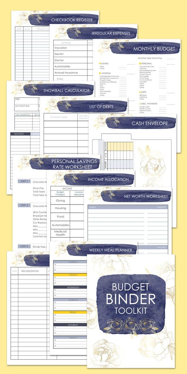 Printable Budget Planner in Gold Floral