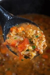 Easy Carrot and Lentil Soup with Bacon