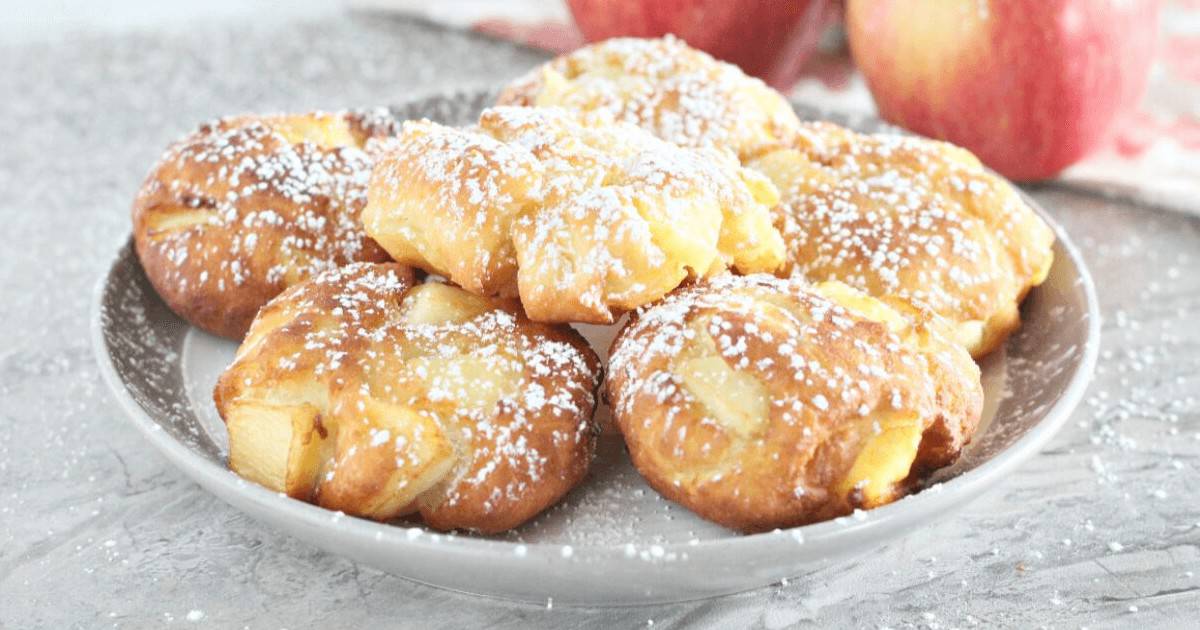 Apple fritters on a plate