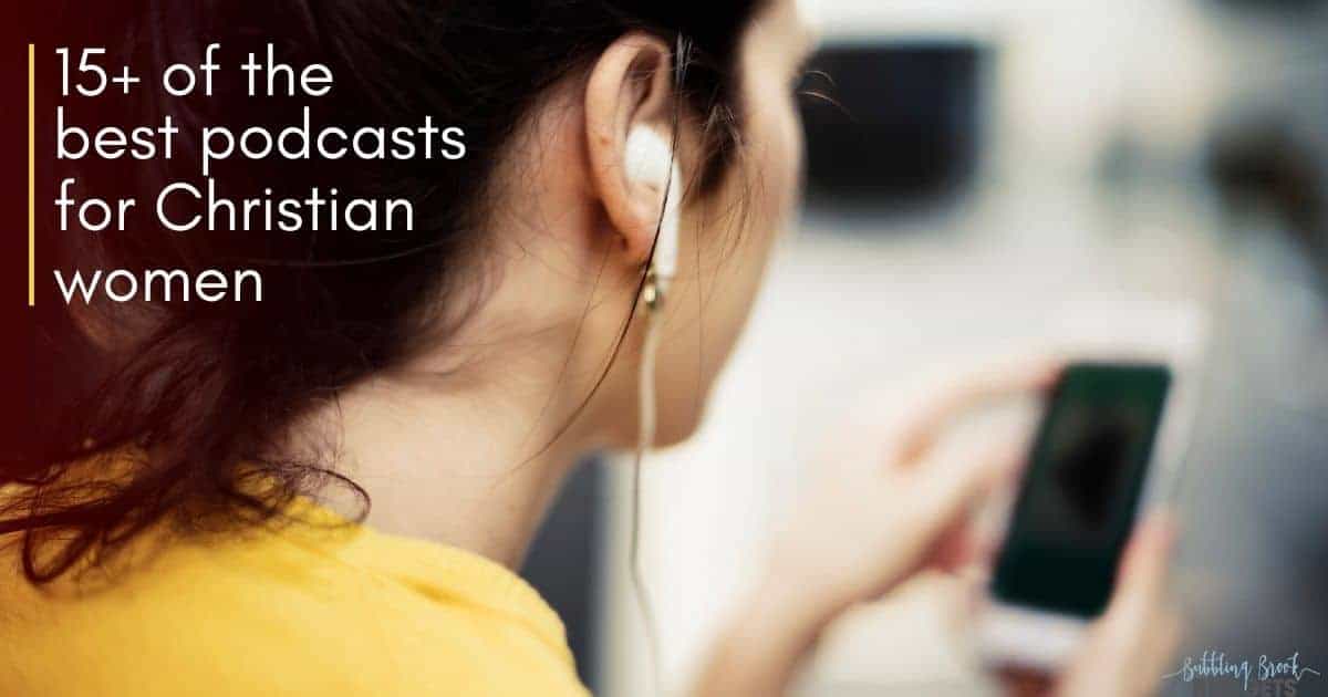 Woman with earbuds listening to a podcast