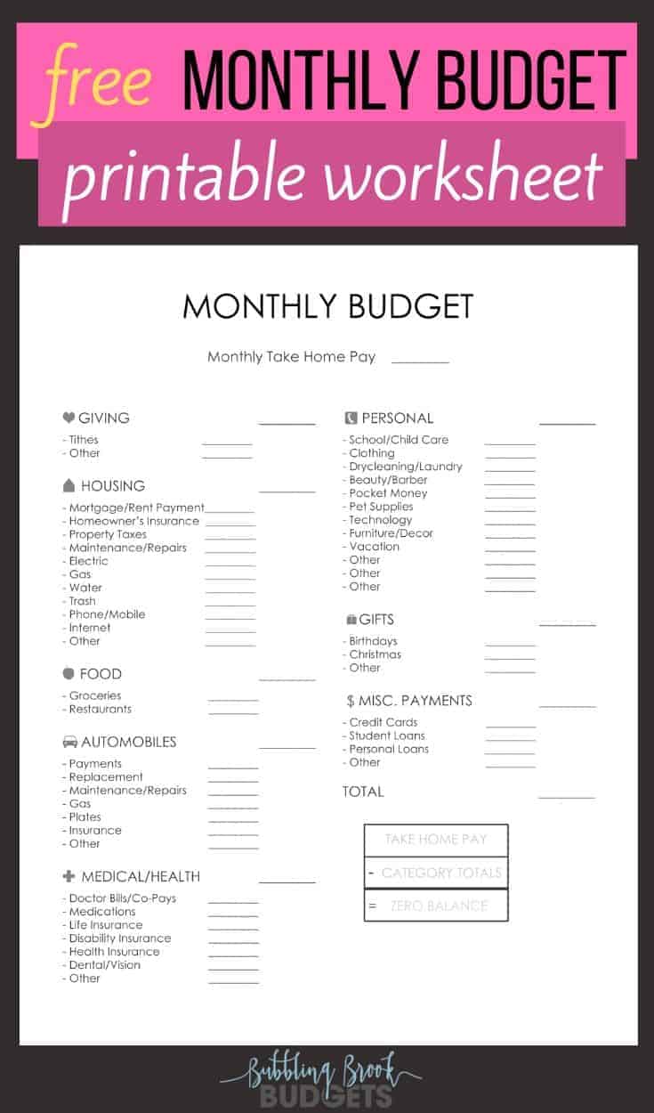 dave ramsey budget worksheets