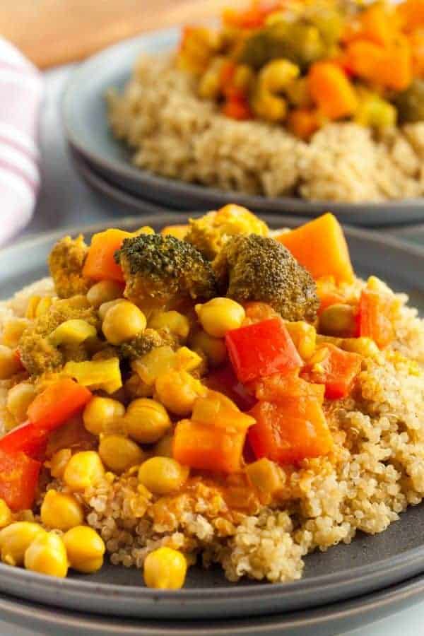 Vegetable curry on a plate