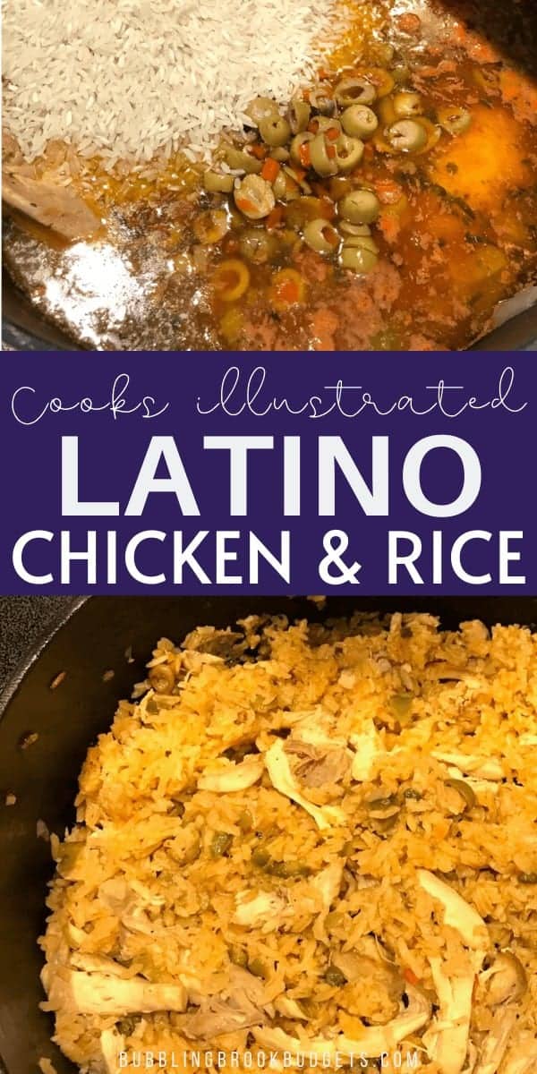 Latino style chicken and rice recipe - Pin for Pinterest