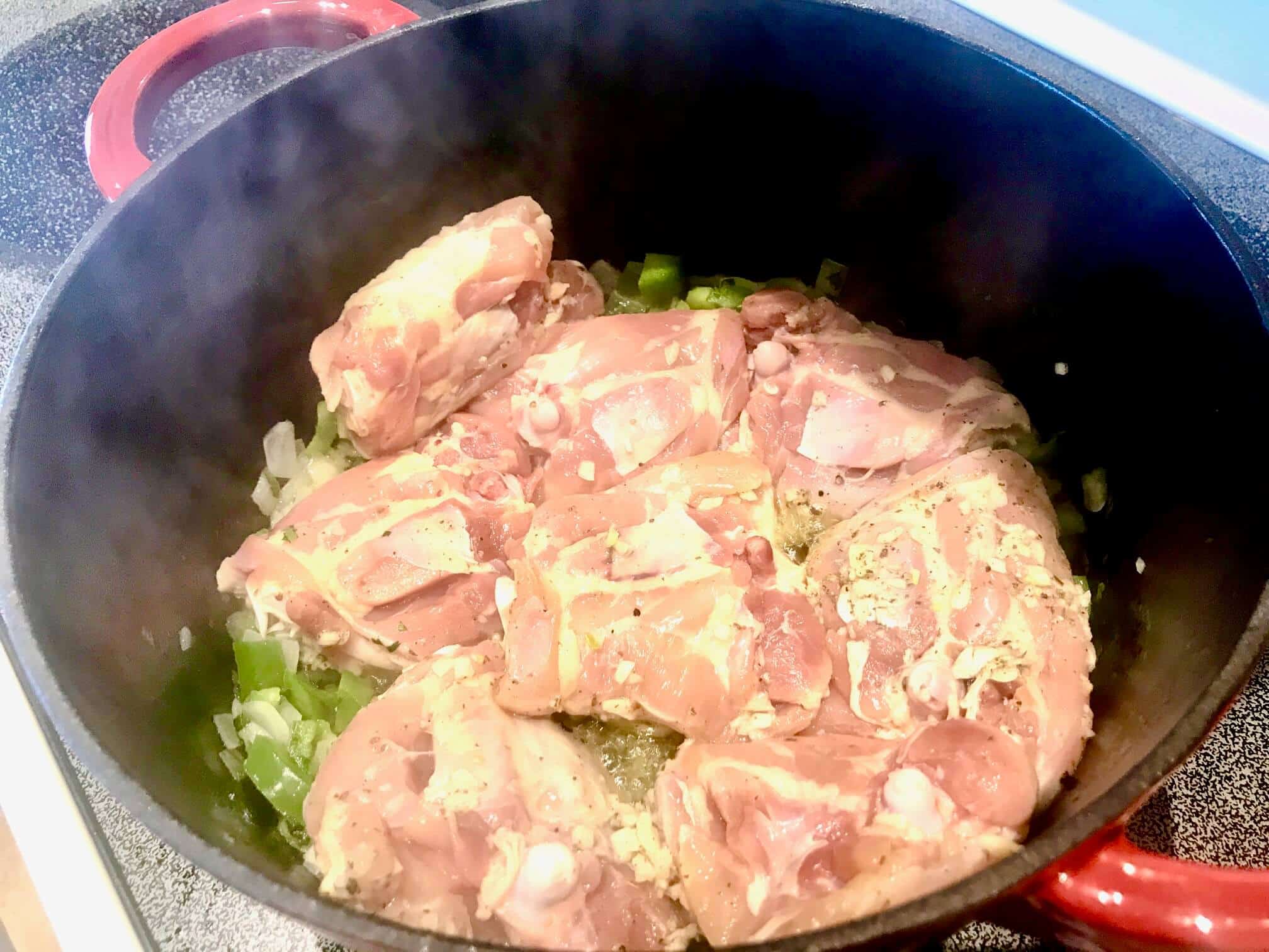 Cooking chicken thighs in dutch oven