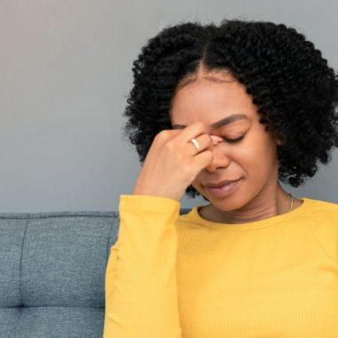 Woman dealing with headache