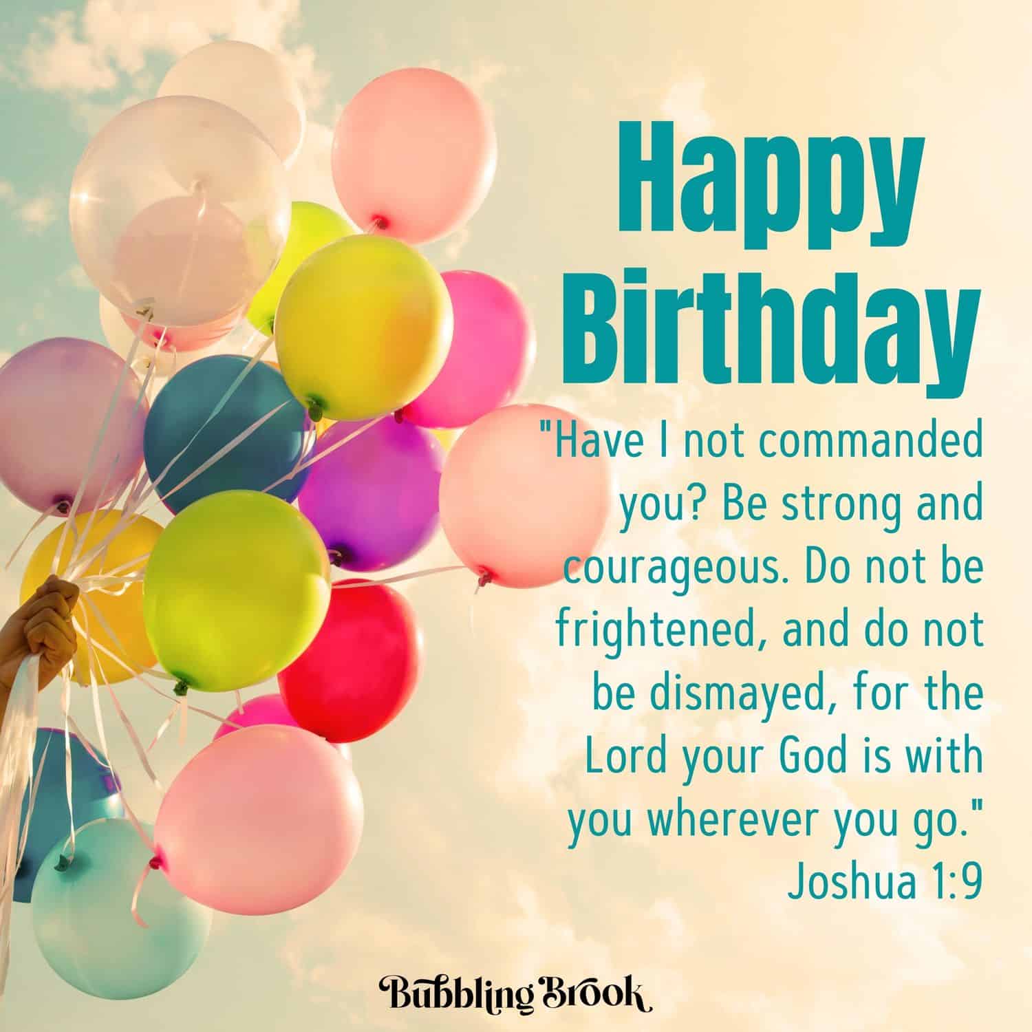 Birthday Joshua 1:9 graphic