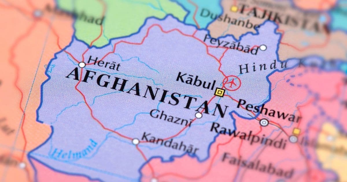 Afghanistan on the map